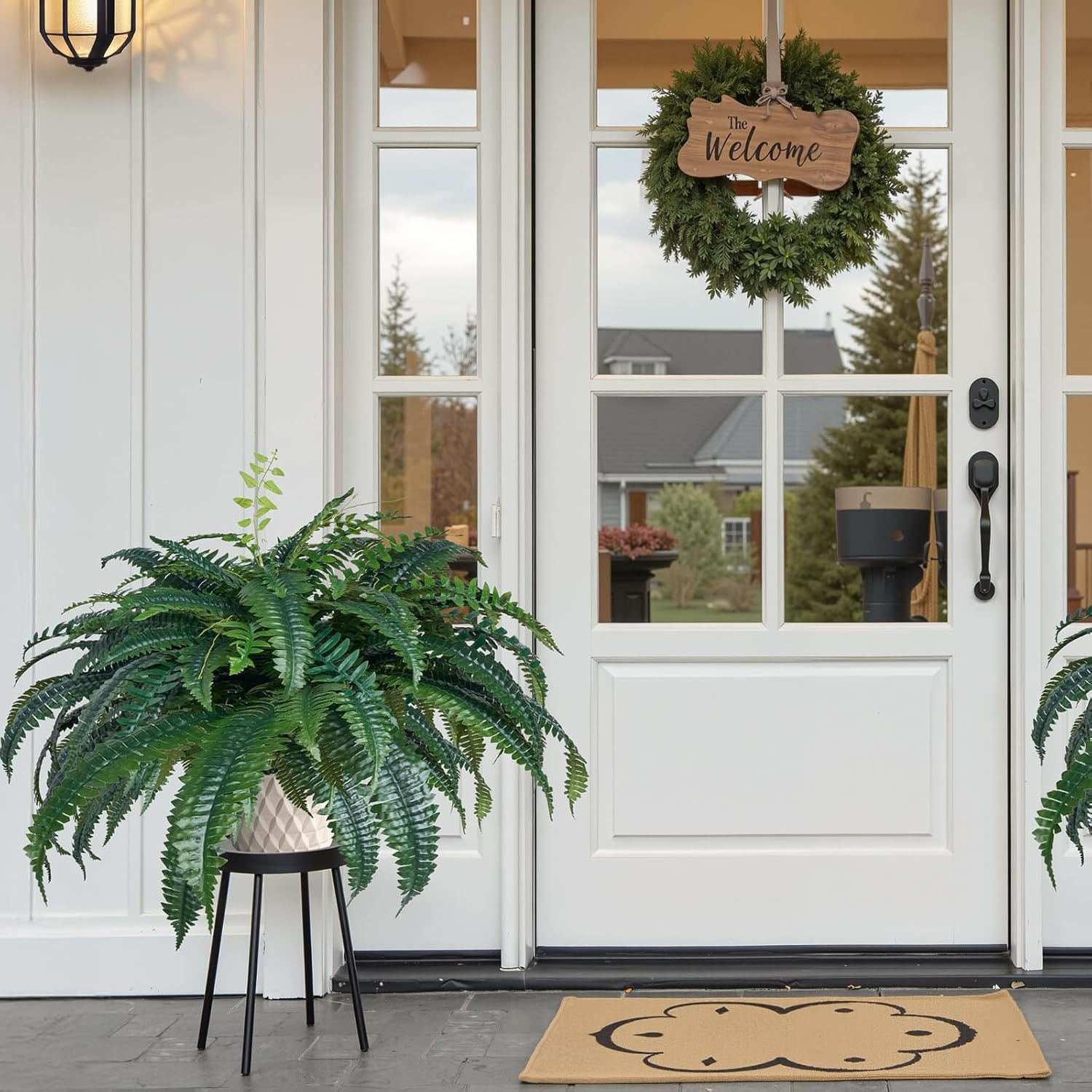 image:imageVEVOR Artificial Ferns 2 Pcs 47 Inch Large Artificial Boston Ferns Plants Faux Fern with 50 Branches Artificial Plants Large for OutdoorsIndoor Home OfficeGarden Flowerpot Unincluded1 Pcs