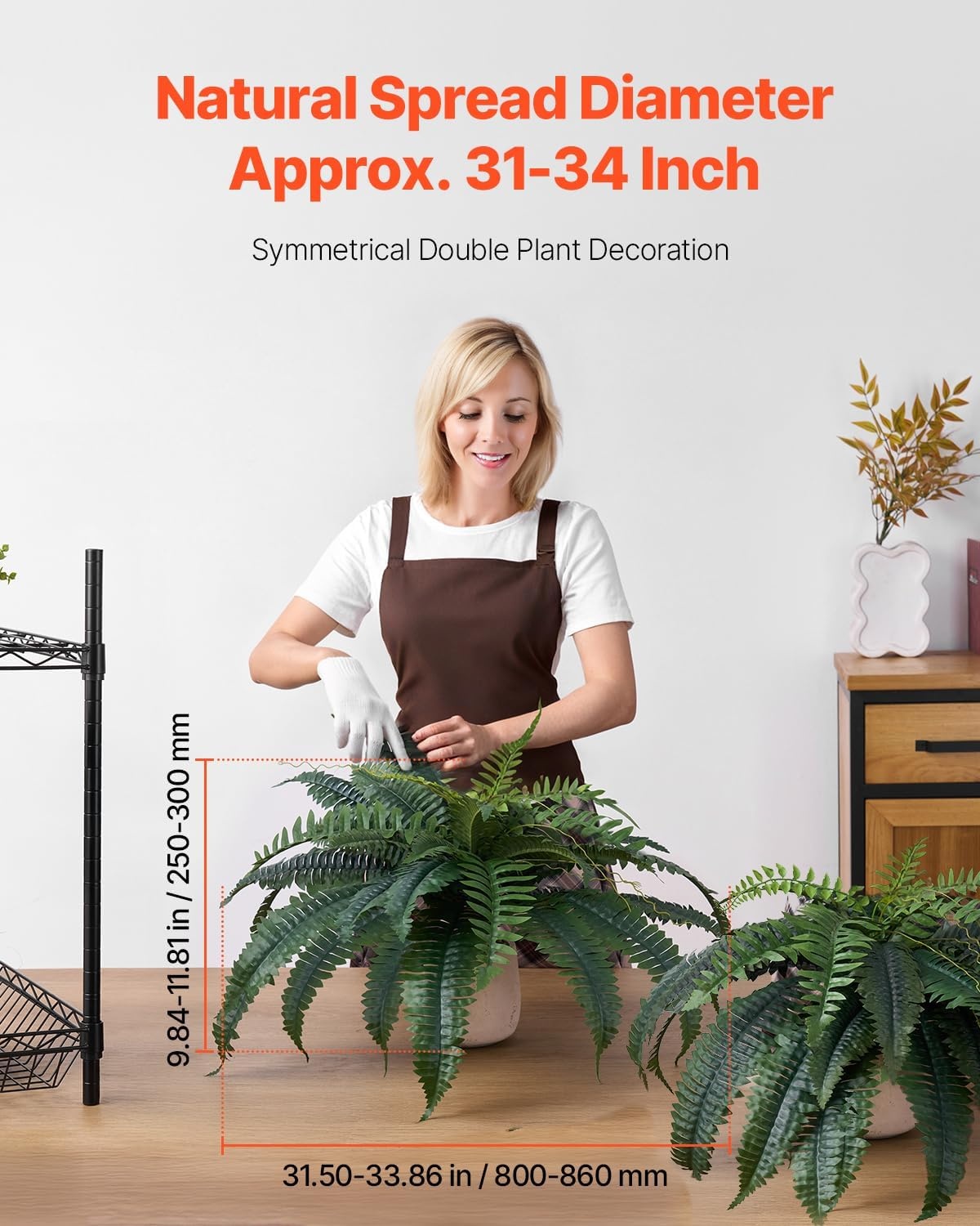 image:imageVEVOR Artificial Ferns 2 Pcs 47 Inch Large Artificial Boston Ferns Plants Faux Fern with 50 Branches Artificial Plants Large for OutdoorsIndoor Home OfficeGarden Flowerpot Unincluded2 Pcs
