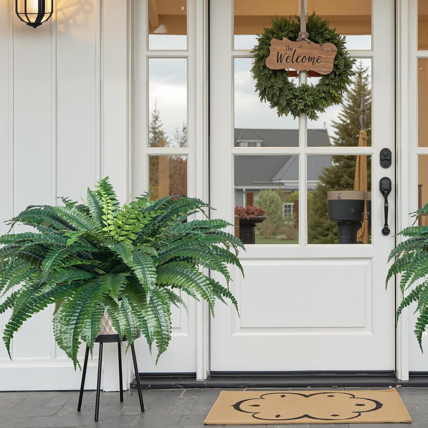image:imageVEVOR Artificial Ferns 2 Pcs 47 Inch Large Artificial Boston Ferns Plants Faux Fern with 50 Branches Artificial Plants Large for OutdoorsIndoor Home OfficeGarden Flowerpot Unincluded2 Pcs