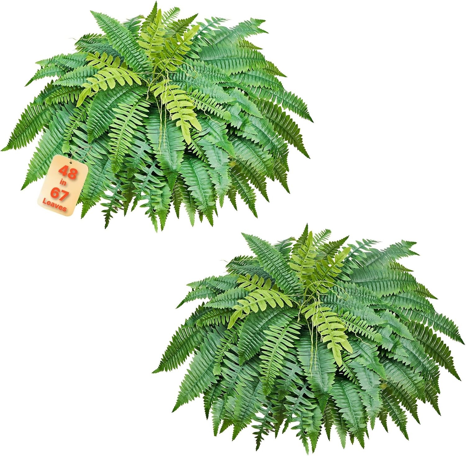 image:imageVEVOR Artificial Ferns 2 Pcs 47 Inch Large Artificial Boston Ferns Plants Faux Fern with 50 Branches Artificial Plants Large for OutdoorsIndoor Home OfficeGarden Flowerpot Unincluded2 Pcs