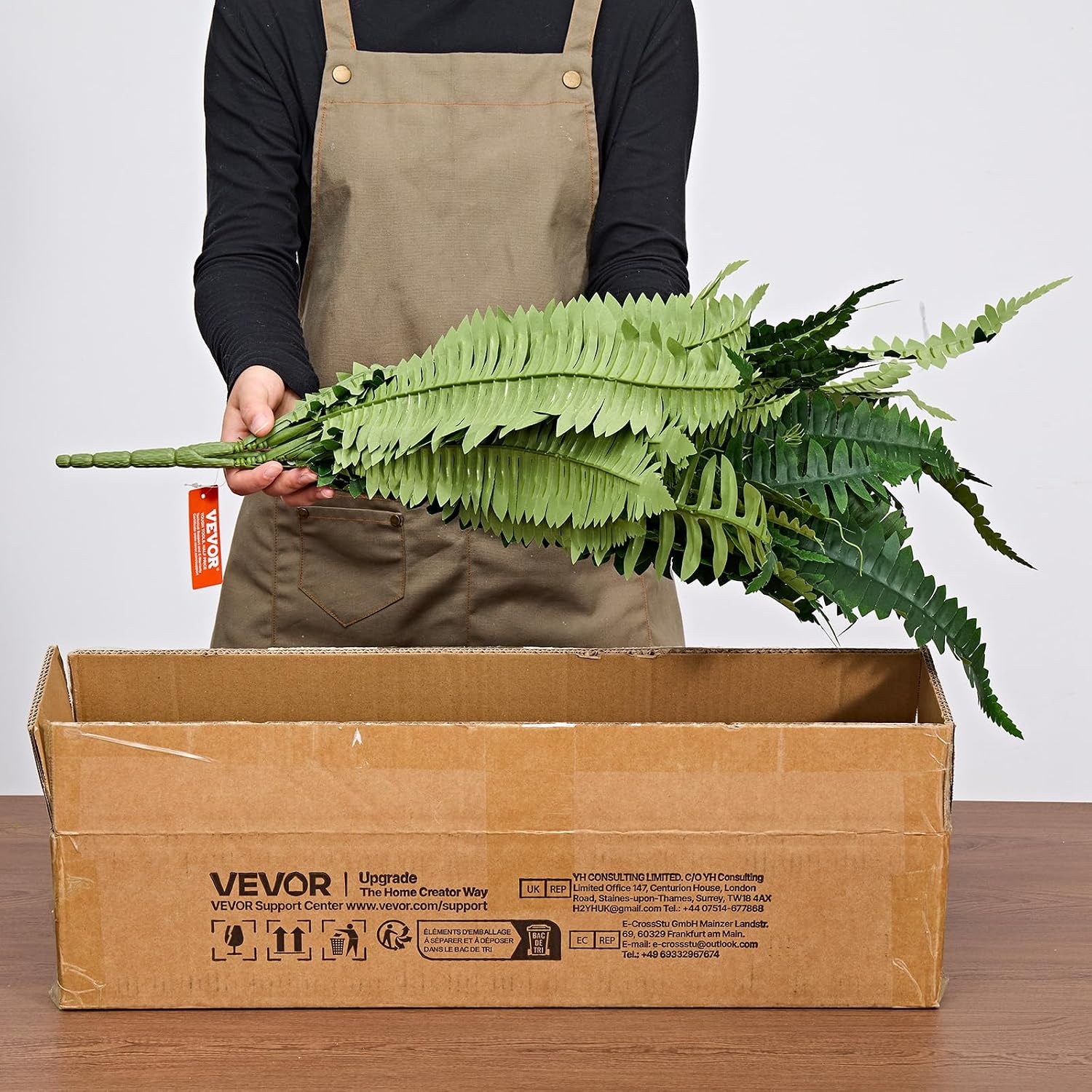 image:imageVEVOR Artificial Ferns 2 Pcs 47 Inch Large Artificial Boston Ferns Plants Faux Fern with 50 Branches Artificial Plants Large for OutdoorsIndoor Home OfficeGarden Flowerpot Unincluded2 Pcs