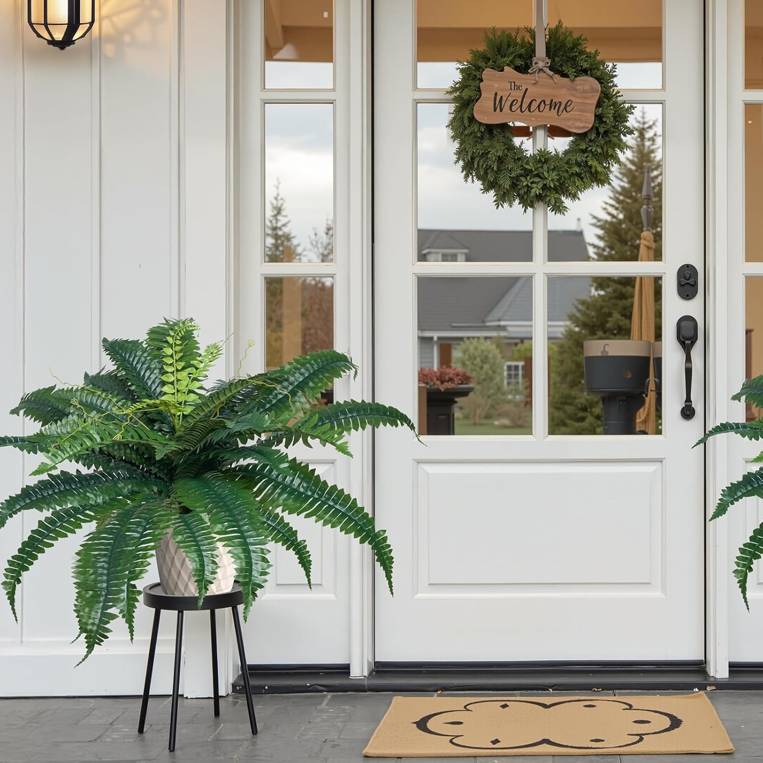 image:imageVEVOR Artificial Ferns 2 Pcs 47 Inch Large Artificial Boston Ferns Plants Faux Fern with 50 Branches Artificial Plants Large for OutdoorsIndoor Home OfficeGarden Flowerpot Unincluded2 Pcs