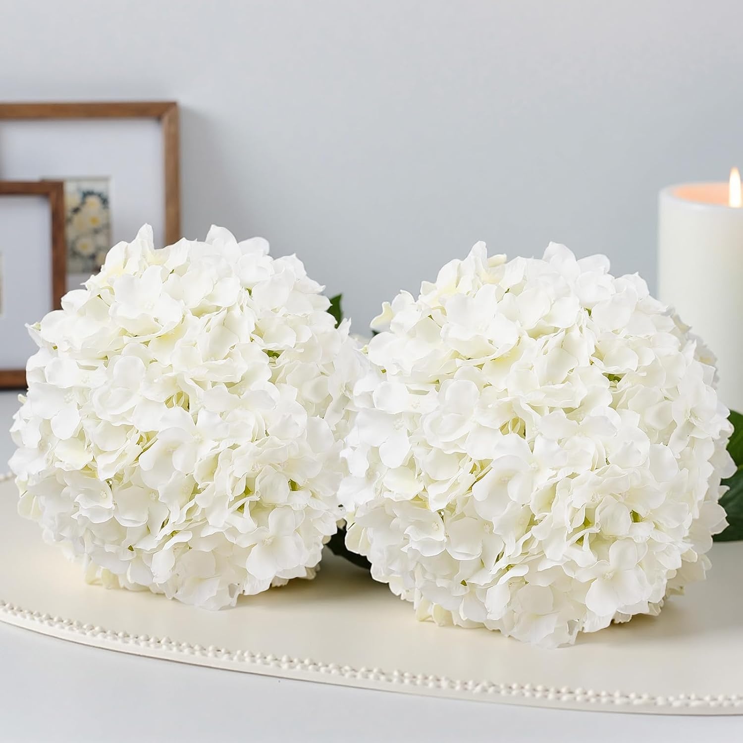 image:imageVEVOR Artificial Flowers 65 pcs Real Looking White Silk Fake Hydrangea Bulk White Faux Bridal Shower with Stems for DIY Wedding Bouquets Home Centerpieces Arrangements Party Tables Decorations65 PCS