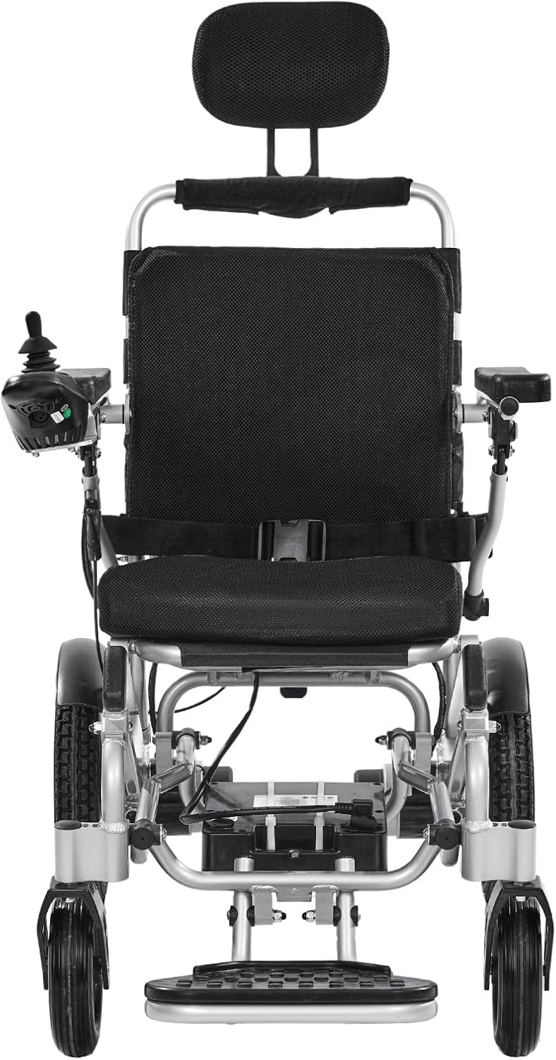 image:imageVEVOR Electric Wheelchair for Adults 300 lbs Capacity amp 21 Seat Foldable Lightweight Motorized Chair 13Mile Long Range AllTerrain Power Portable for Seniors Mobility21 lnch Reclining Seat