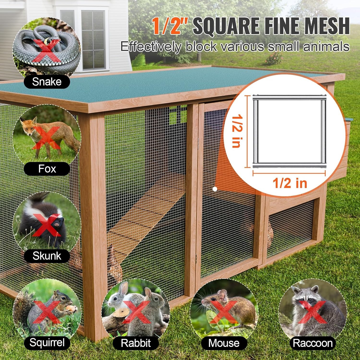 image:imageVEVOR Hardware Cloth 12 inch 48in x 50 ft 19 Gauge Hot Dipped Galvanized Wire Mesh Roll Chicken Wire Fencing Wire Mesh for Rabbit Cages Garden Small Rodents36 x 50