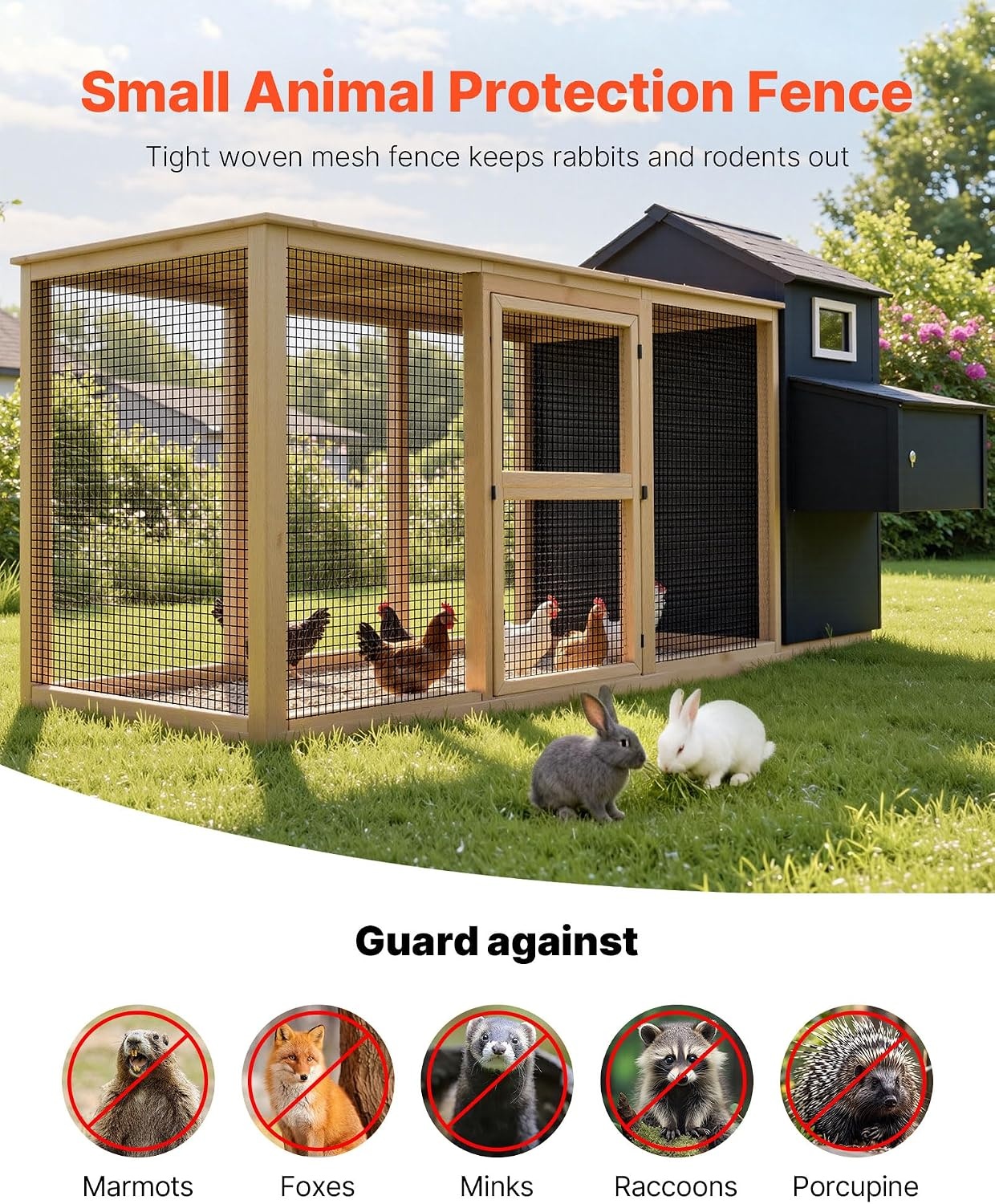 image:imageVEVOR Hardware Cloth 36 x 50 12 inch Galvanized Wire Mesh Roll 19 Gauge Chicken Wire Fencing Roll Vinyl Coating Metal Wire Mesh for Chicken Coop Barrier Rabbit Snake Fences Poultry Enclosures72in100ft