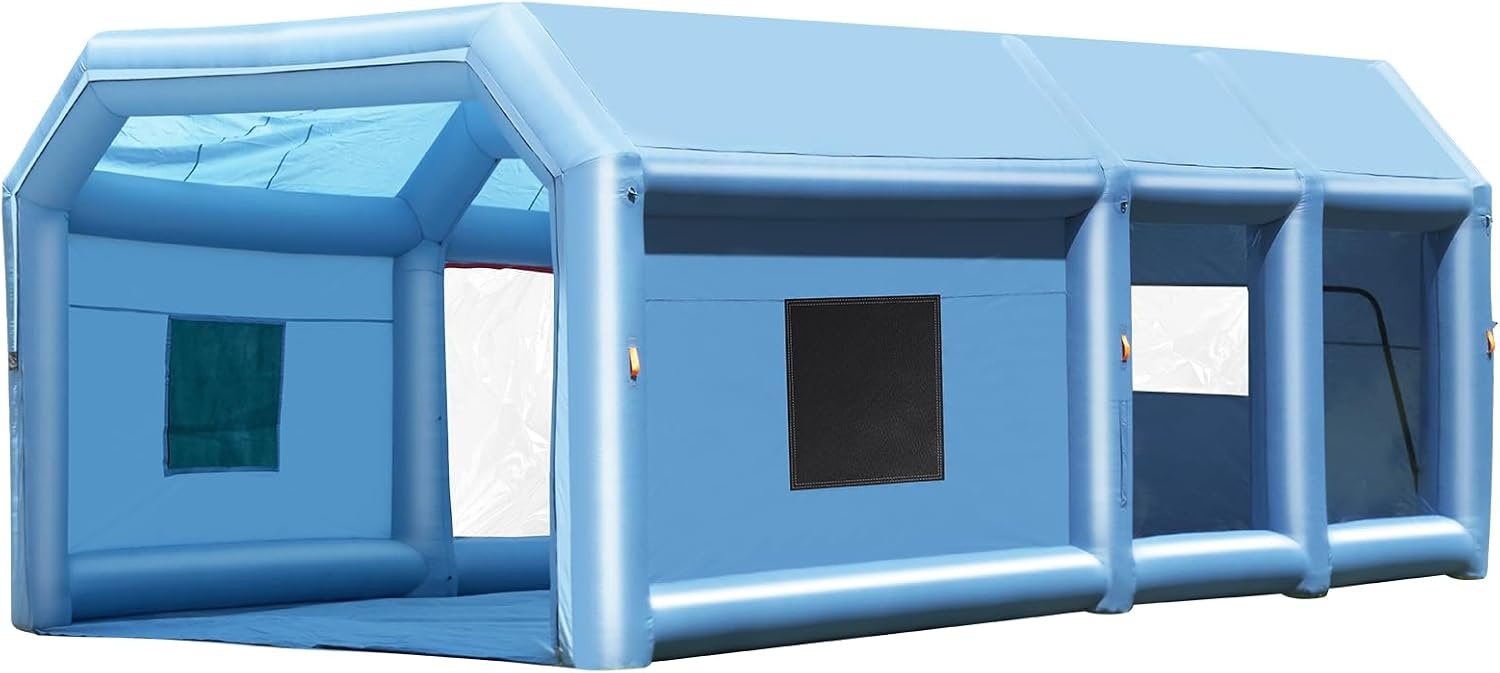 image:imageVEVOR Inflatable Paint Booth 98 x 82 x 82 ft Inflatable Spray Booth with 550W Powerful Blower and Air Filter System Portable Car Paint Booth for Motorcycle Bicycle Small Furniture Painting30x16x12Ft