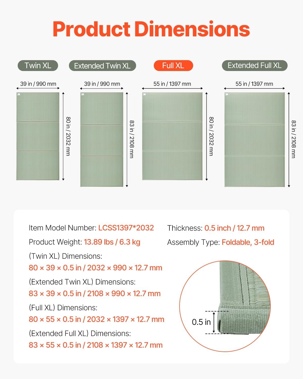 image:imageVEVOR Japanese Tatami Mat Extended Full XL 55 X 83 Foldable Tatami Mattress 100 Rush Grass Japanese Floor Mattress with Natural Rush Scent for Sleeping Meditation YogaLight Green