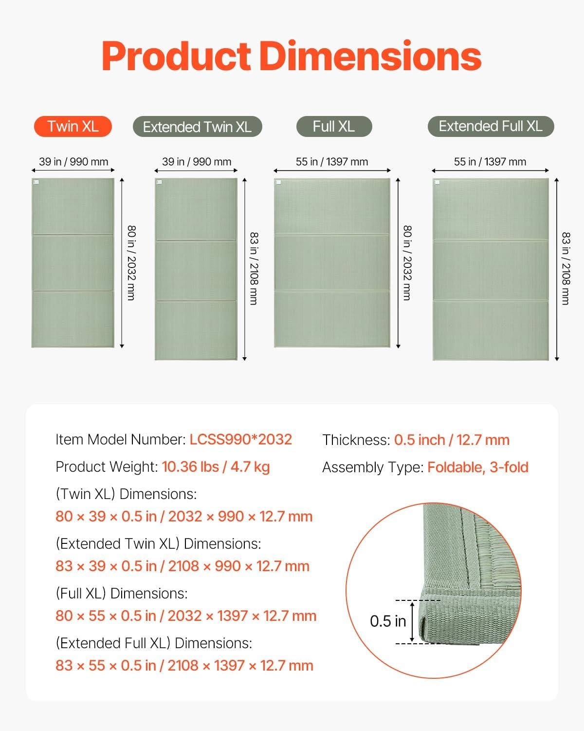 image:imageVEVOR Japanese Tatami Mat Extended Full XL 55 X 83 Foldable Tatami Mattress 100 Rush Grass Japanese Floor Mattress with Natural Rush Scent for Sleeping Meditation YogaLight Green