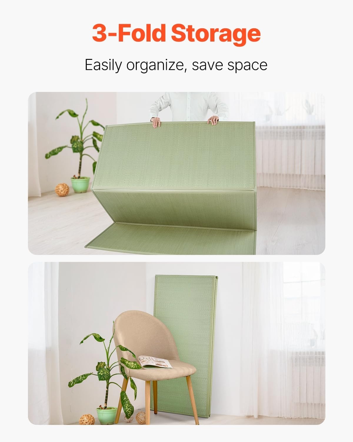 image:imageVEVOR Japanese Tatami Mat Extended Full XL 55 X 83 Foldable Tatami Mattress 100 Rush Grass Japanese Floor Mattress with Natural Rush Scent for Sleeping Meditation YogaLight Green