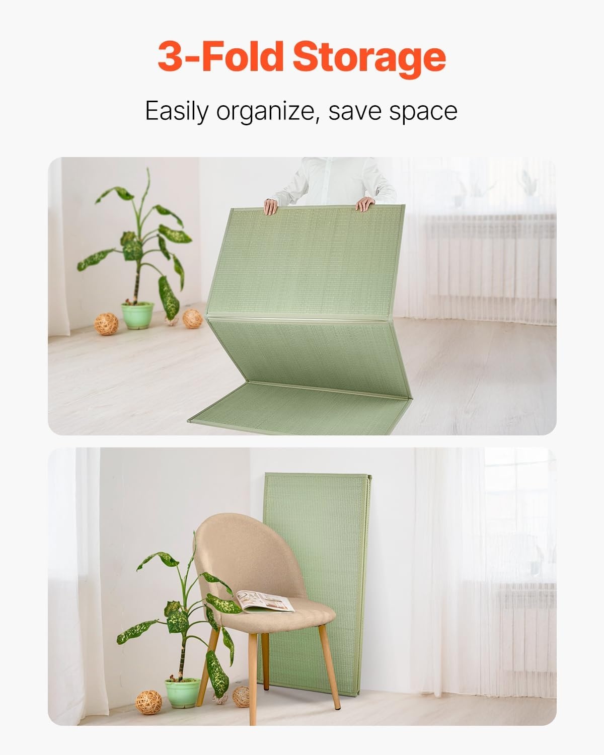 image:imageVEVOR Japanese Tatami Mat Extended Full XL 55 X 83 Foldable Tatami Mattress 100 Rush Grass Japanese Floor Mattress with Natural Rush Scent for Sleeping Meditation YogaLight Green