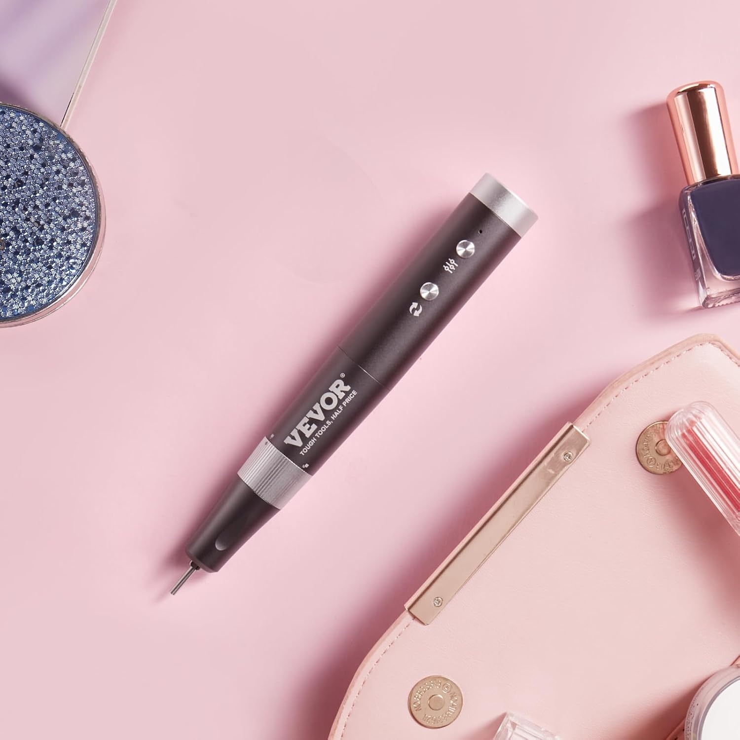image:imageVEVOR Portable Electric Rechargeable Nail Drill 35000RPM Cordless Nail E File Machine LCDDisplay Acrylic Gel Grinder Tool for Manicure Pedicure Carve Polish with 6 Bits and 50PCS Sanding BandsE File