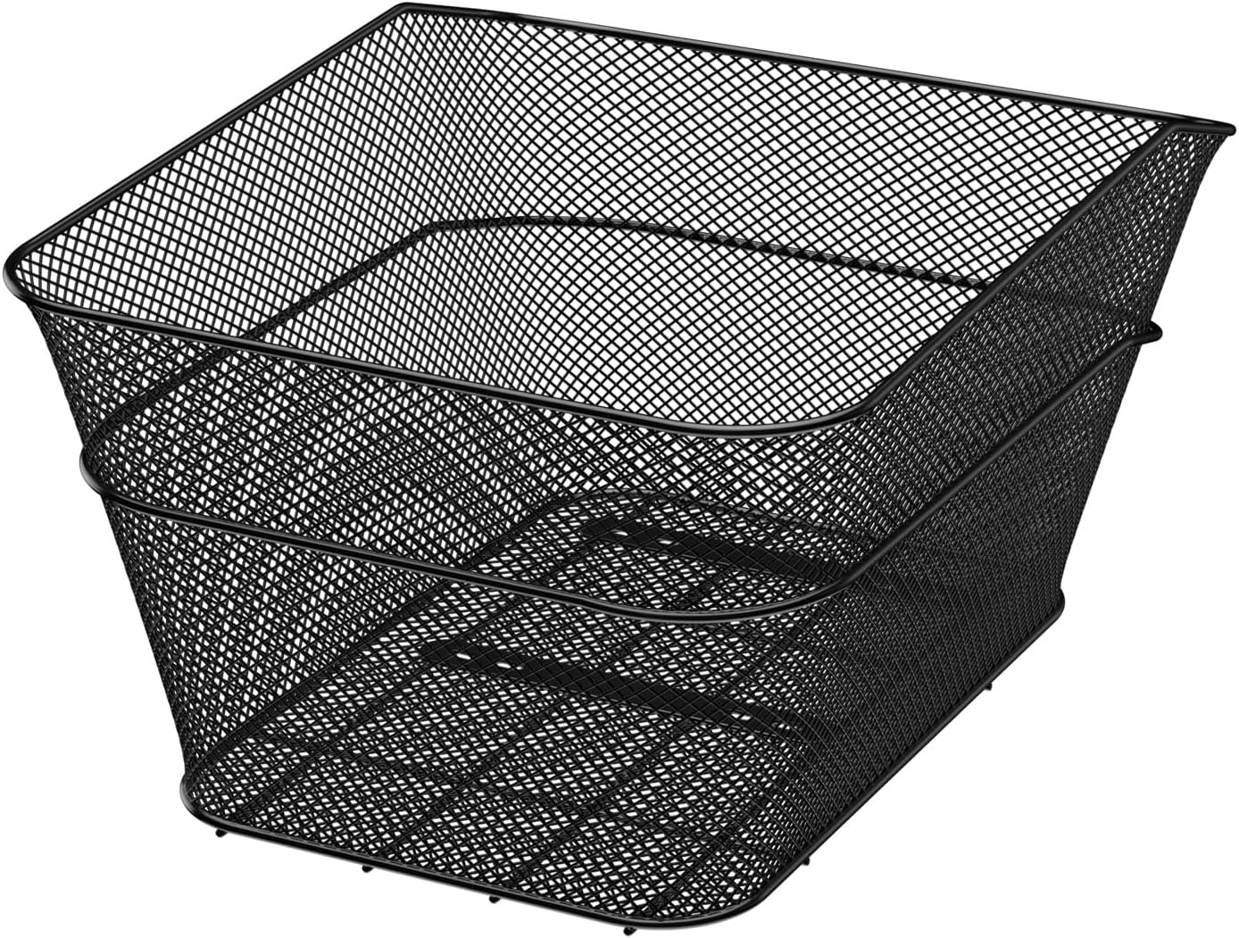image:imageVEVOR Rear Bike Basket Wire Mesh Bicycle Basket with Cargo Net amp Waterproof Cover Durable Metal Bike Back Basket Fits Most Rear Bike Racks Mounting Tools Included