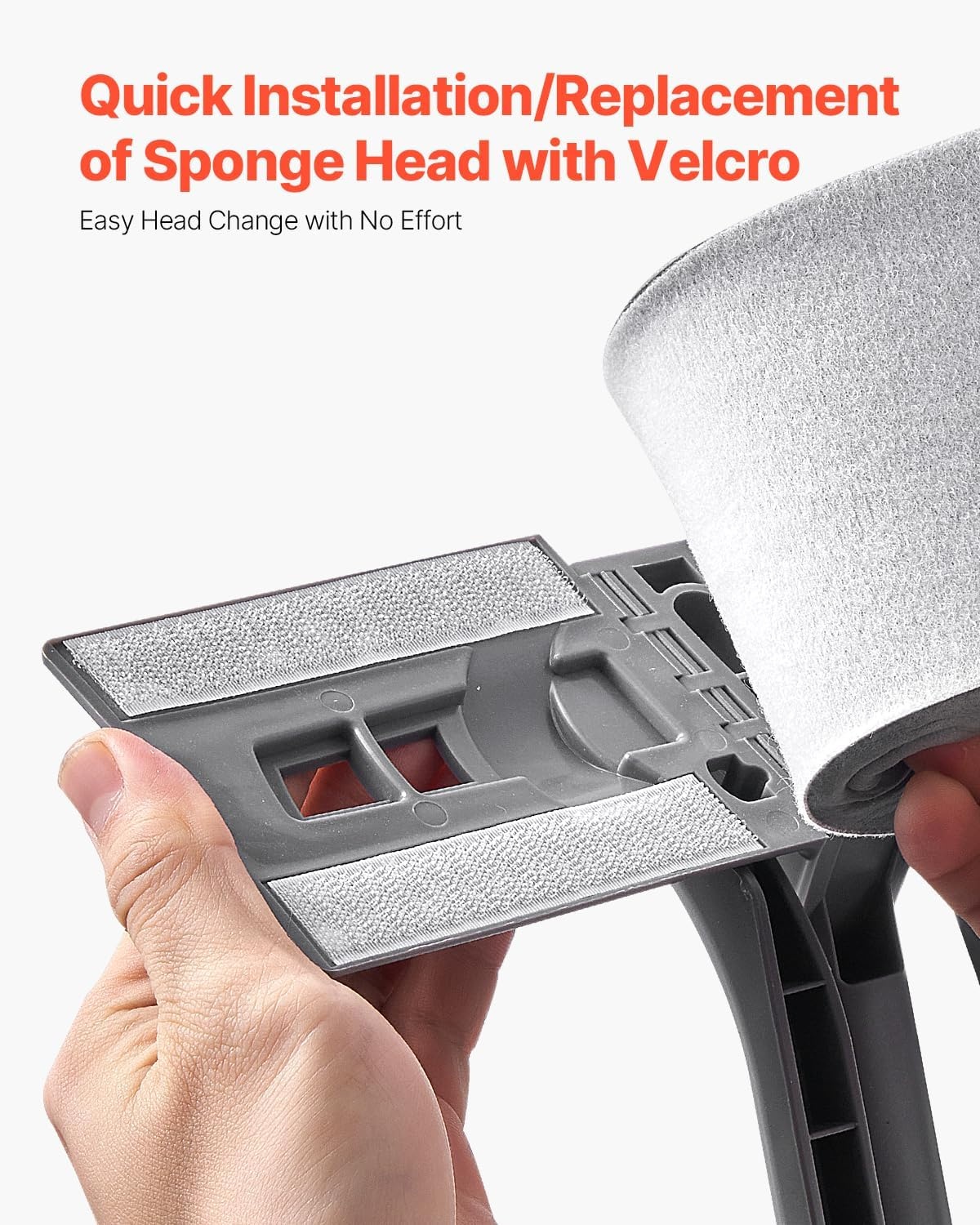 image:imageVEVOR Sponge Mop Replacement 2Piece High Density Wider PU Sponge Mop Head Replacement with Hook amp Loop Fit for Various Floors