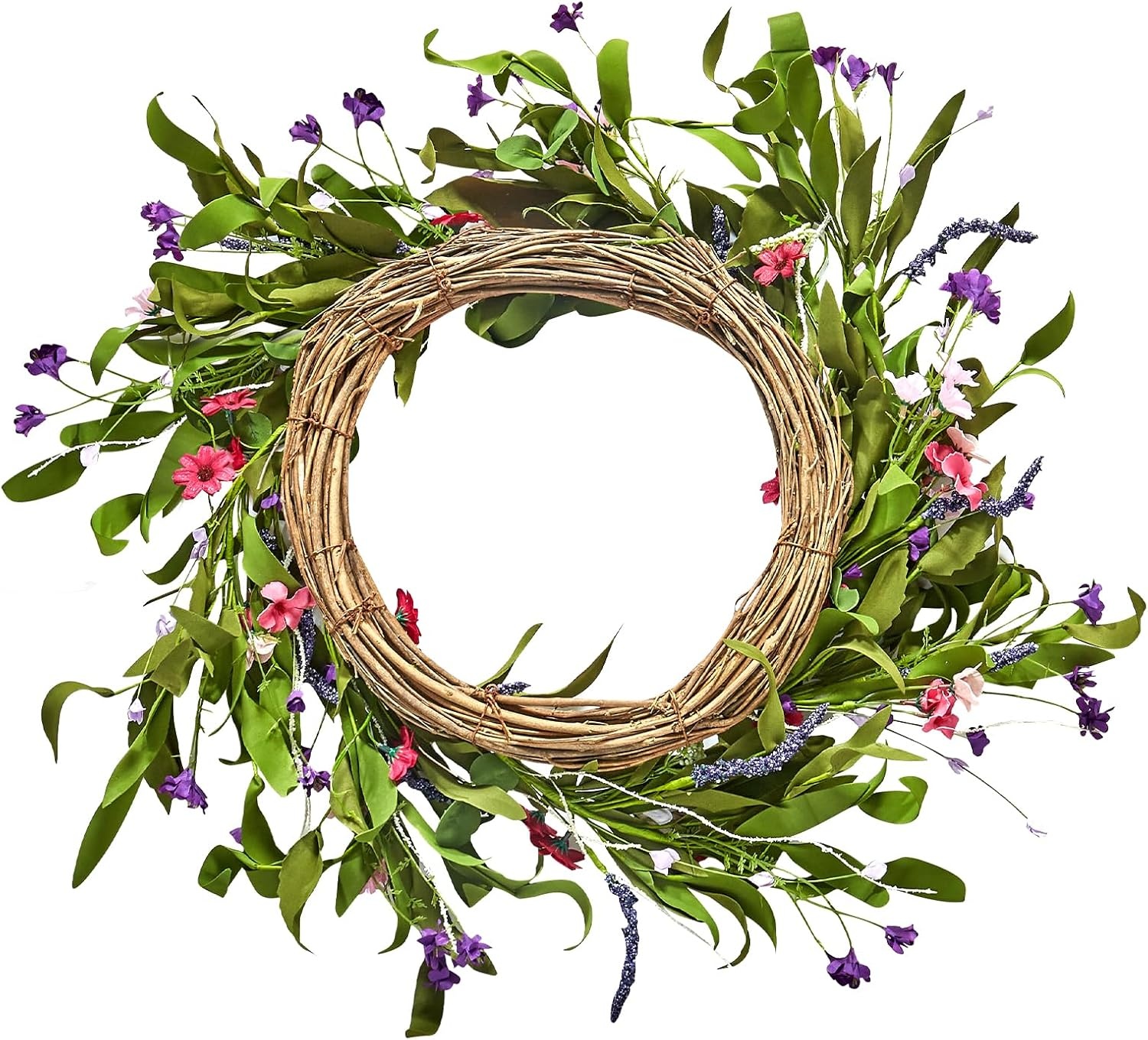 image:imageVEVOR Spring Wreath for Front Door 24 Inch Large Artificial Flower Wreath with Hydrangea amp Peony YearRound All Season Outdoor Indoor Door DecorPink Green