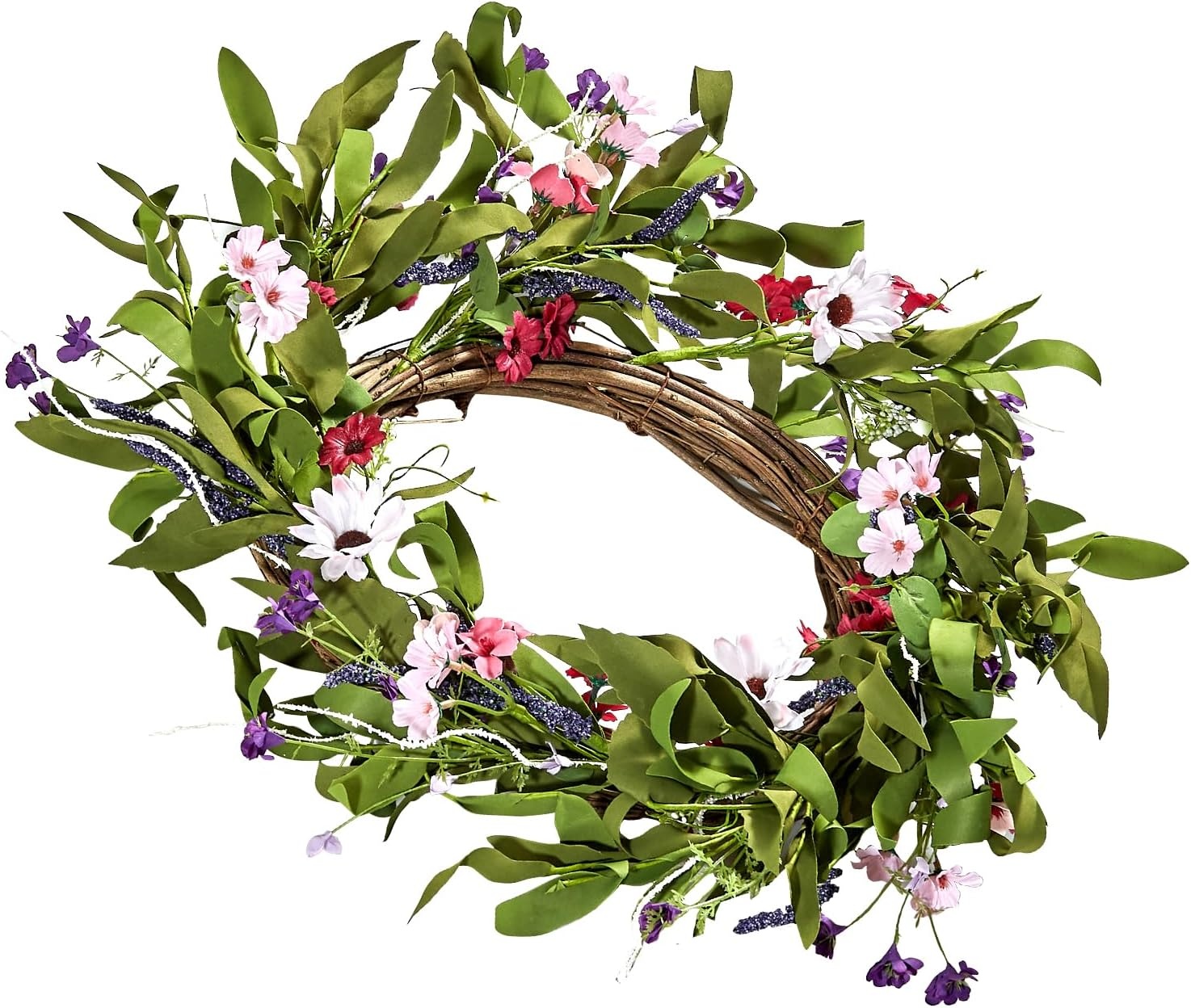 image:imageVEVOR Spring Wreath for Front Door 24 Inch Large Artificial Flower Wreath with Hydrangea amp Peony YearRound All Season Outdoor Indoor Door DecorPink Green