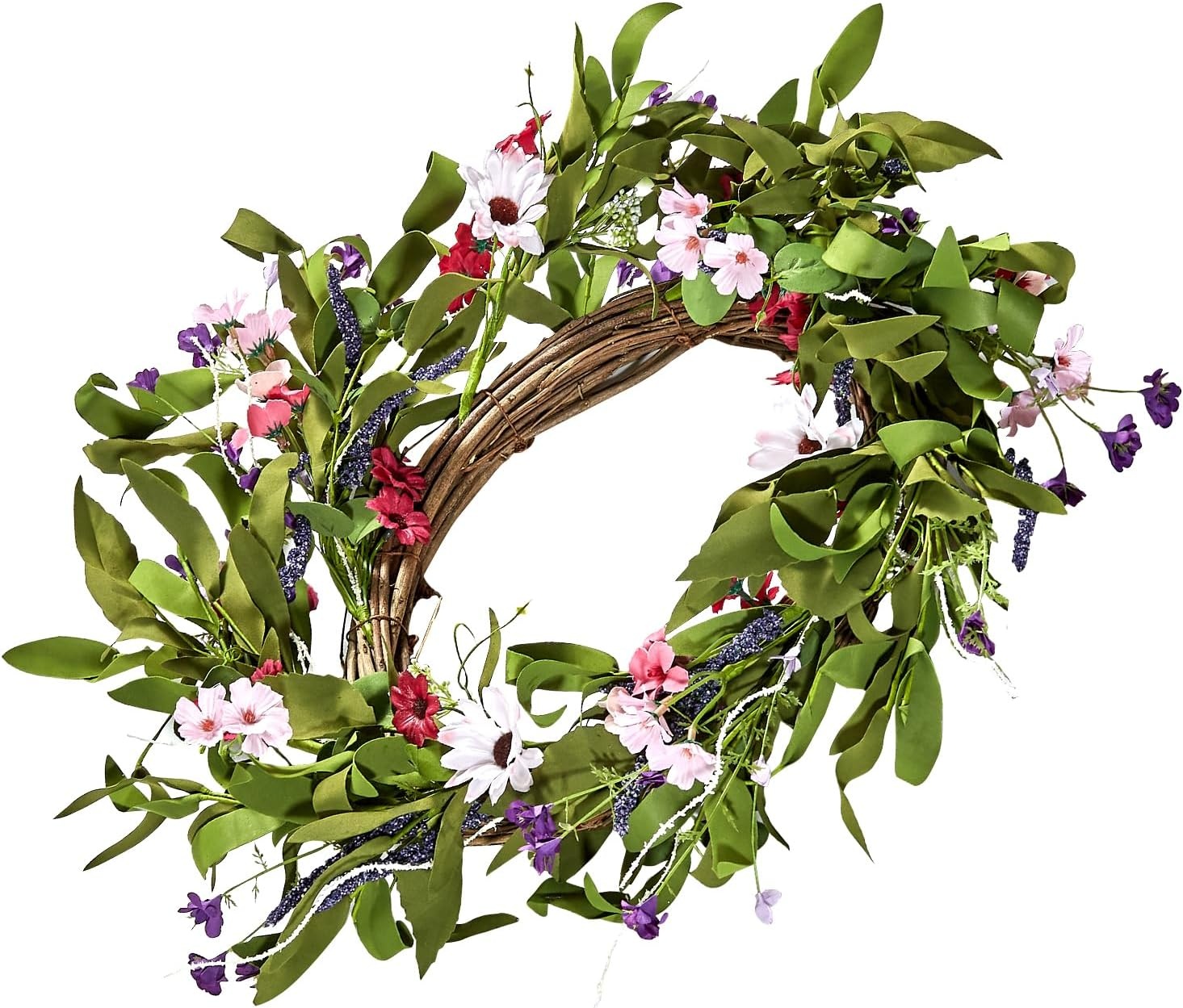 image:imageVEVOR Spring Wreath for Front Door 24 Inch Large Artificial Flower Wreath with Hydrangea amp Peony YearRound All Season Outdoor Indoor Door DecorPink Green