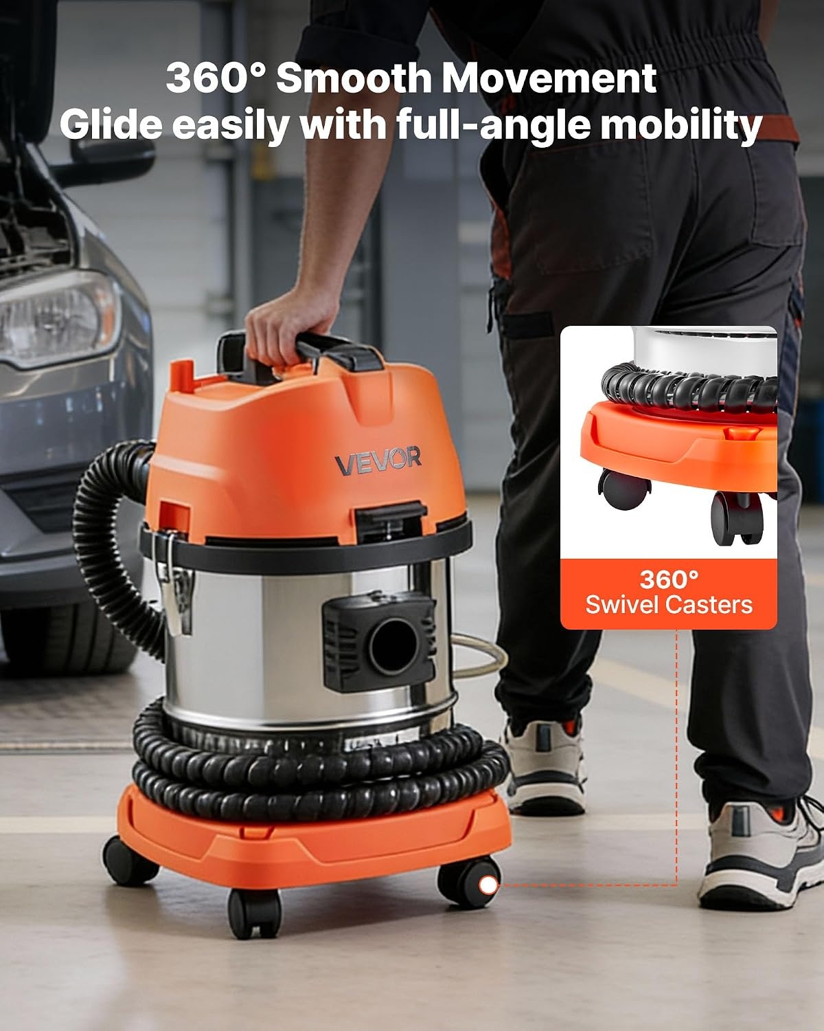 image:imageVEVOR Walnut Blaster Kit for Carbon Cleaning 1200W Sand Blaster with Builtin Vacuum Extension Nozzle Sandblaster Gun and 55lbs Walnut Shell for Engine Intake Valve Cleaning 13L Large Capacity amp HighEfficiency Cleaning13L