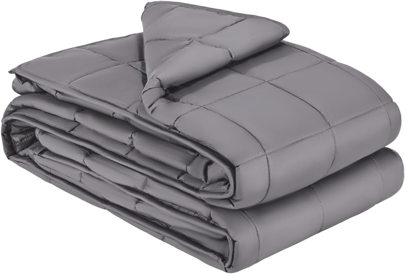 image:imageVEVOR Weighted Blanket 80 x 87 inch King Size 25 lbs Heavy Blanket with Cooling Glass Beads 100 Cotton Soft amp Breathable Weighted Blankets for Adults 250310 lbs Ideal Gift Choice Grey
