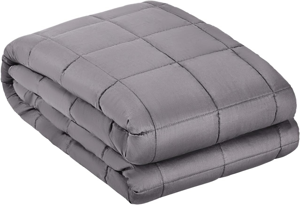 image:imageVEVOR Weighted Blanket 80 x 87 inch King Size 25 lbs Heavy Blanket with Cooling Glass Beads 100 Cotton Soft amp Breathable Weighted Blankets for Adults 250310 lbs Ideal Gift Choice Grey