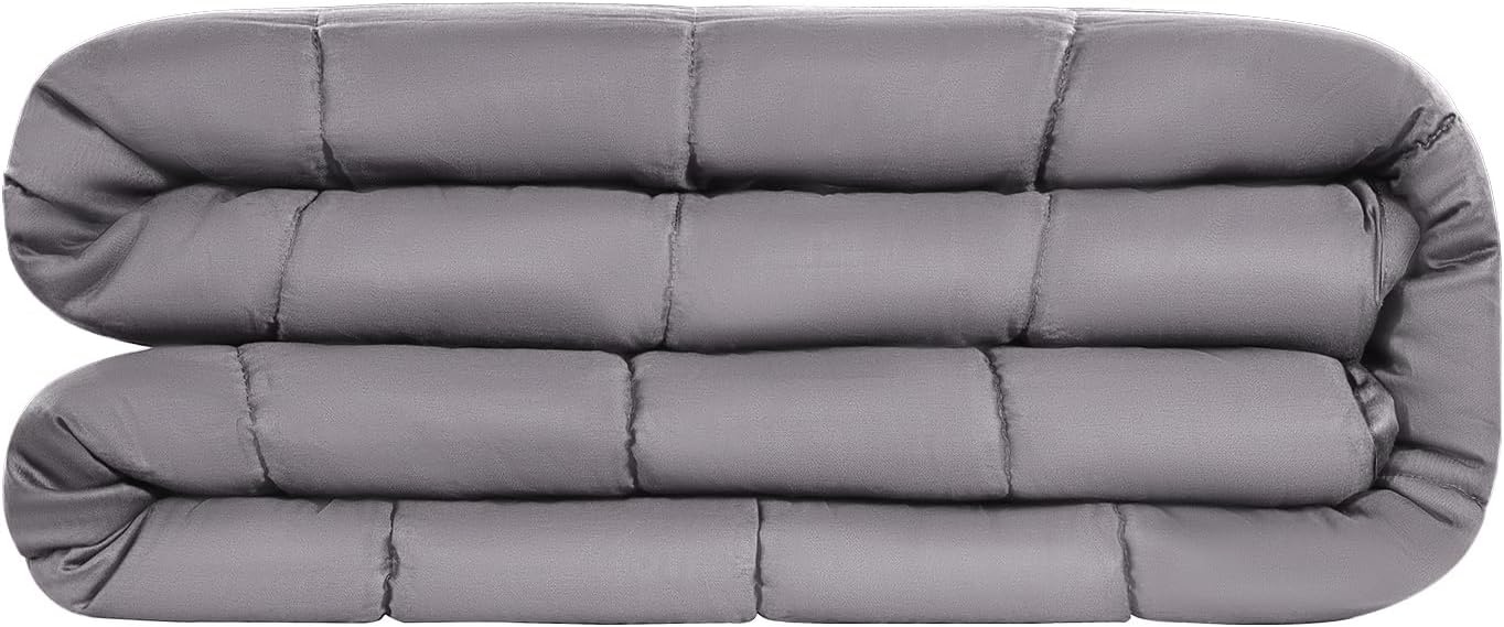 image:imageVEVOR Weighted Blanket 80 x 87 inch King Size 25 lbs Heavy Blanket with Cooling Glass Beads 100 Cotton Soft amp Breathable Weighted Blankets for Adults 250310 lbs Ideal Gift Choice Grey