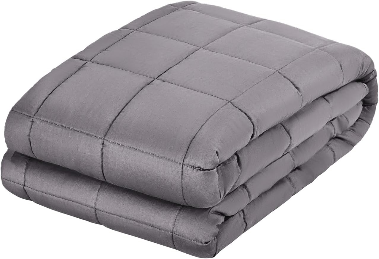 image:imageVEVOR Weighted Blanket 80 x 87 inch King Size 25 lbs Heavy Blanket with Cooling Glass Beads 100 Cotton Soft amp Breathable Weighted Blankets for Adults 250310 lbs Ideal Gift Choice Grey