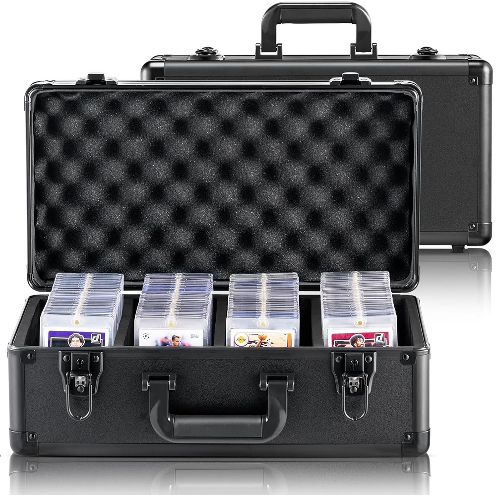 image:imageVEVOR 108 PSA Graded Card Storage Box  4 Slot Case with Key Lock Foam Dividers for 76 BGS 84 SGC 388 Top Loaders or 999 Loose Cards96 PSA