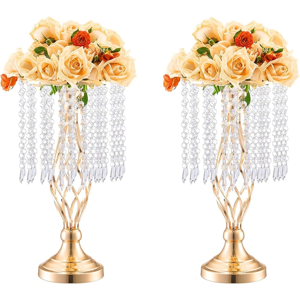 image:imageVEVOR 10PCS 16cm63 Tall Wedding Flower Vase Metal Wedding Centerpiece Gold Floral Arrangement Stand Display Rack for Tables Wedding Dinner Party Anniversary Ceremony Birthday Event DecorModern