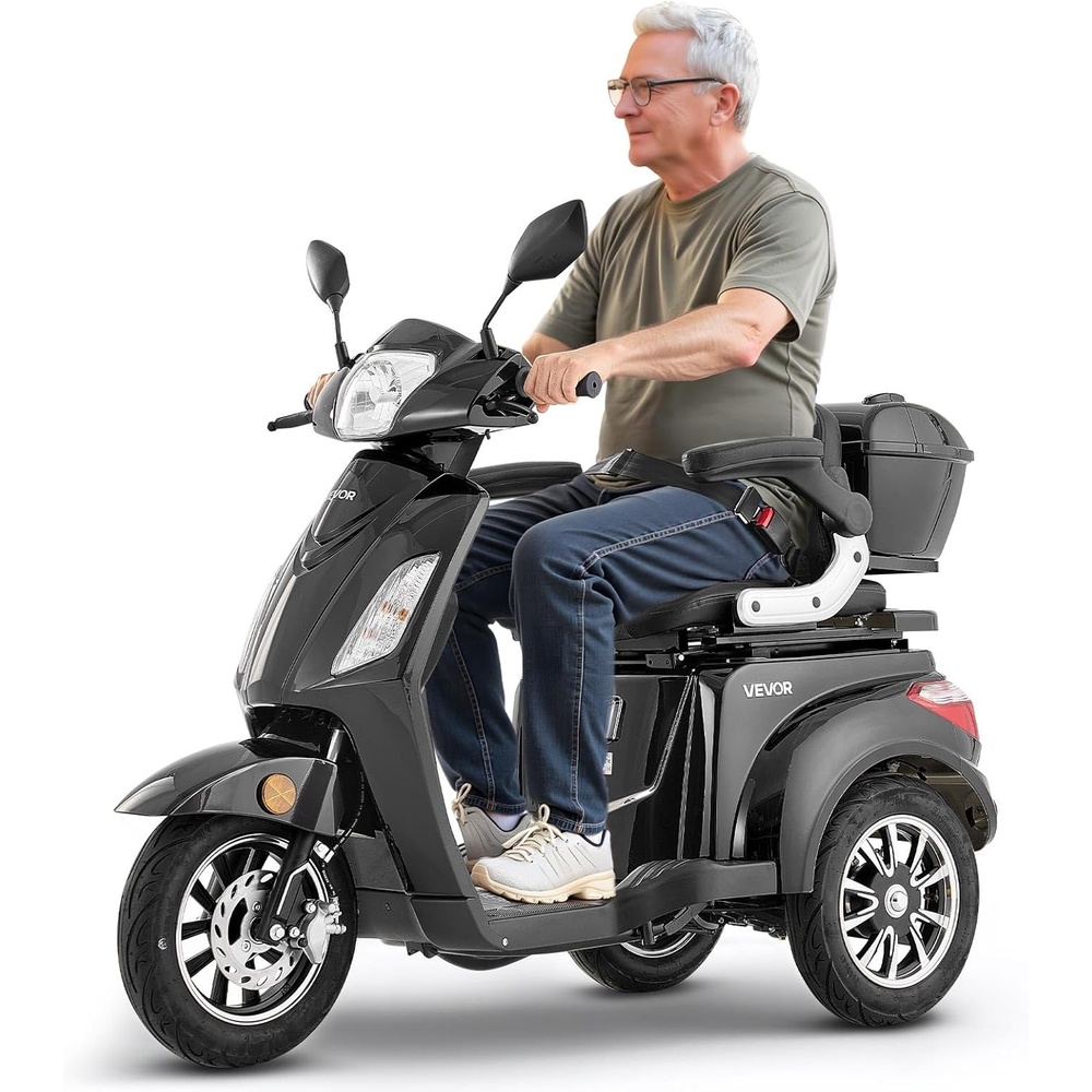 image:imageVEVOR 2025 Upgraded 3 Wheel Folding Mobility Scooter for Adults amp SeniorsElectric Powered Mobility Scooter amp 12 Mile Long Range All Terrain Travel Wheelchair with 9 Climbing 265lb CapacityJet Black