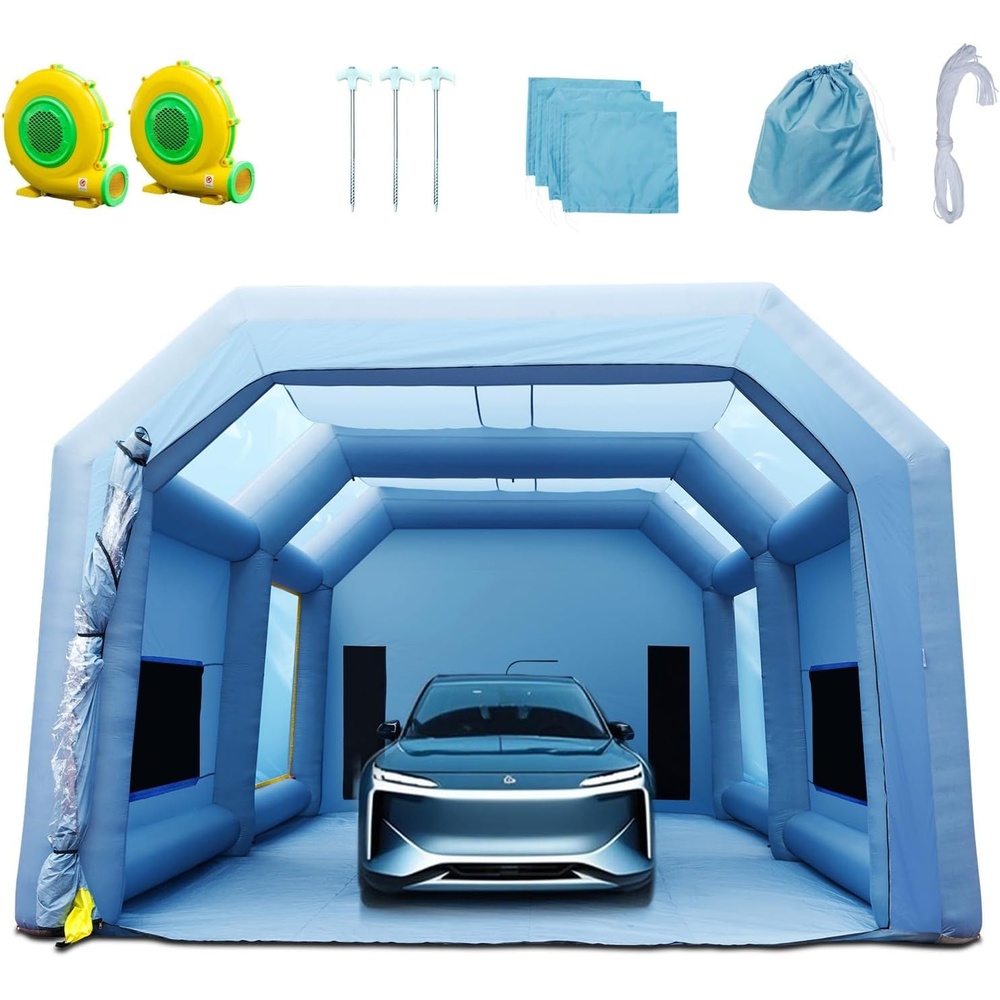 image:imageVEVOR 20x10x8ft Inflatable Paint Booth Inflatable Spray Booth High Powerful 480W750W Blowers Spray Booth Tent Car Paint Tent Air Filter System for Car Parking Workstation Motorcycle Garage2950W1100W