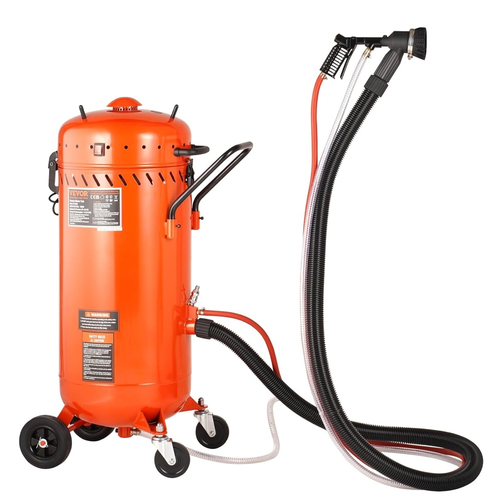 image:imageVEVOR 28 Gallon Vacuum Sand Blaster Dustless Sandblaster with Builtin 1200W Vacuum System for Dust Control and Abrasive Recycle 60110 PSI Heavy Duty Dustless Blasting Machine