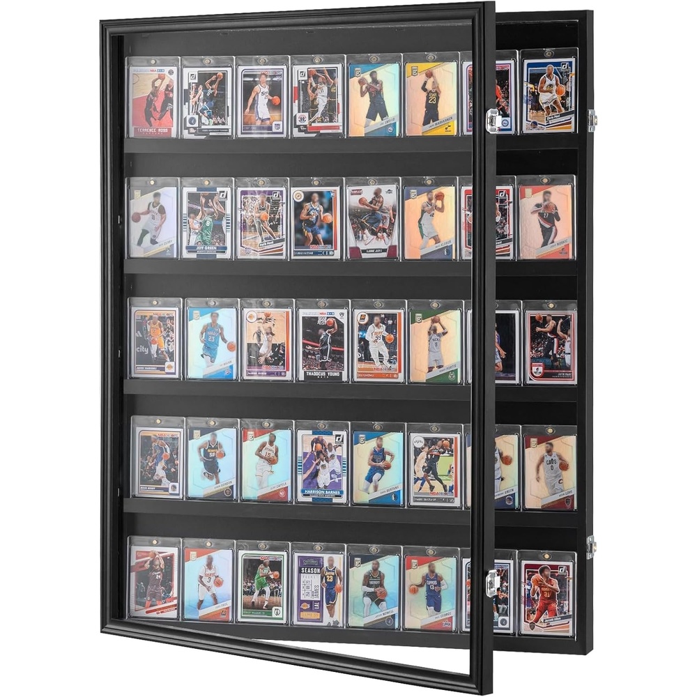 image:imageVEVOR 2PCs Jersey Display Frame Case 233x312x15 in Large Lockable Sport Jersey Shadow Box with 98 UV Protection PC Glass and Hangers for Baseball Basketball Football Hockey Shirt and Uniform243x305x21in