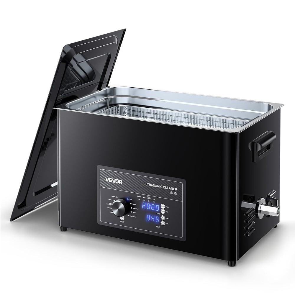 image:imageVEVOR 3L Ultrasonic Cleaner Professional Ultrasonic Cleaner Machine with Knob Control Stainless Steel Cleaning Machine with Basket and Cleaning Ball for Watches Razors Jewelry Coins and More30L