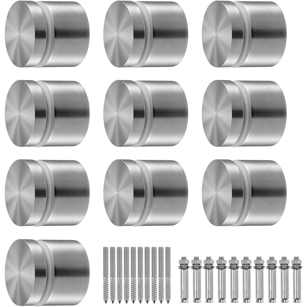 image:imageVEVOR 41 Glass Railing Post  Stainless Steel Balustrade Bracket for 3812 Tempered Glass Deck Balcony StairGlass Stand  10pcs  Silver