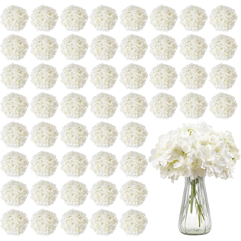 image:imageVEVOR Artificial Flowers 65 pcs Real Looking White Silk Fake Hydrangea Bulk White Faux Bridal Shower with Stems for DIY Wedding Bouquets Home Centerpieces Arrangements Party Tables Decorations65 PCS