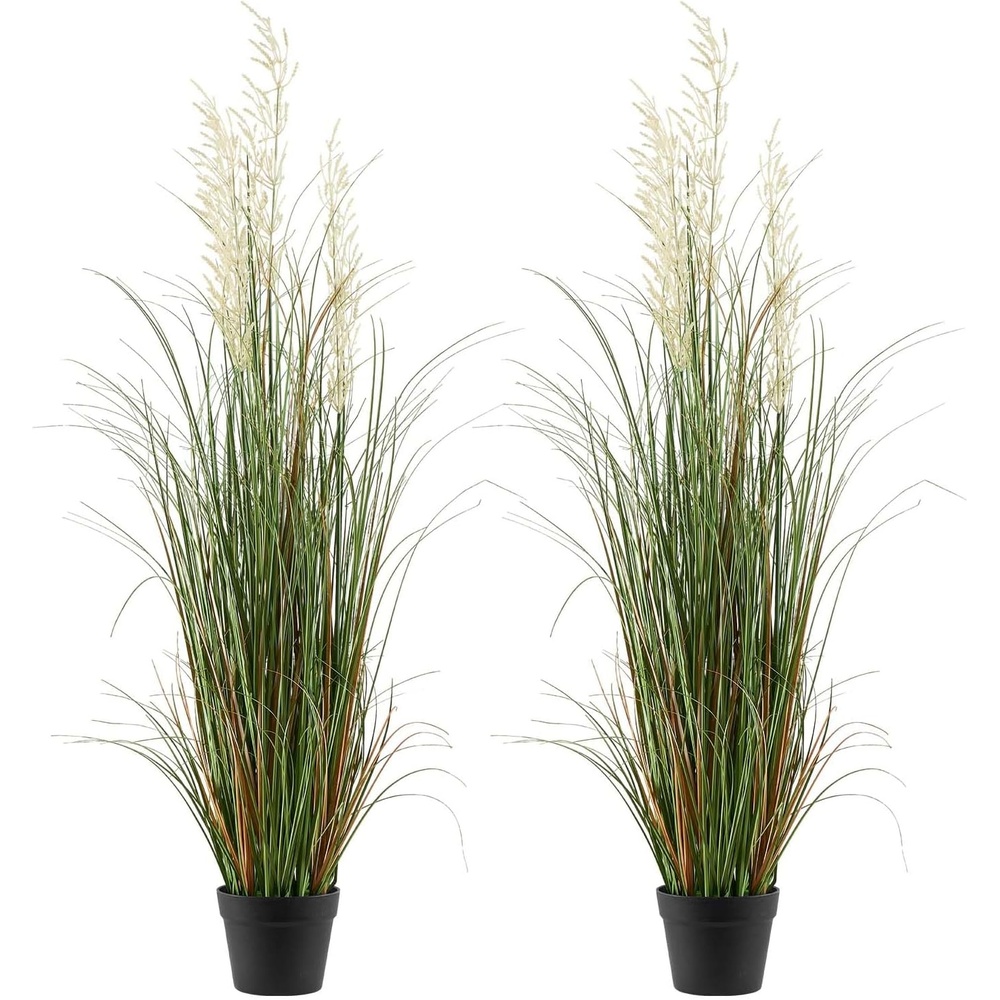 image:imageVEVOR Artificial Grass Plant 2 Pack 59 inch Horsetail Reed Grass in Pot Premium PVC Faux Fake Greenery Shrubs Plant for Indoor Outdoor House Home Garden Office Room Dcor Housewarming GreenReed Flowers and Grass