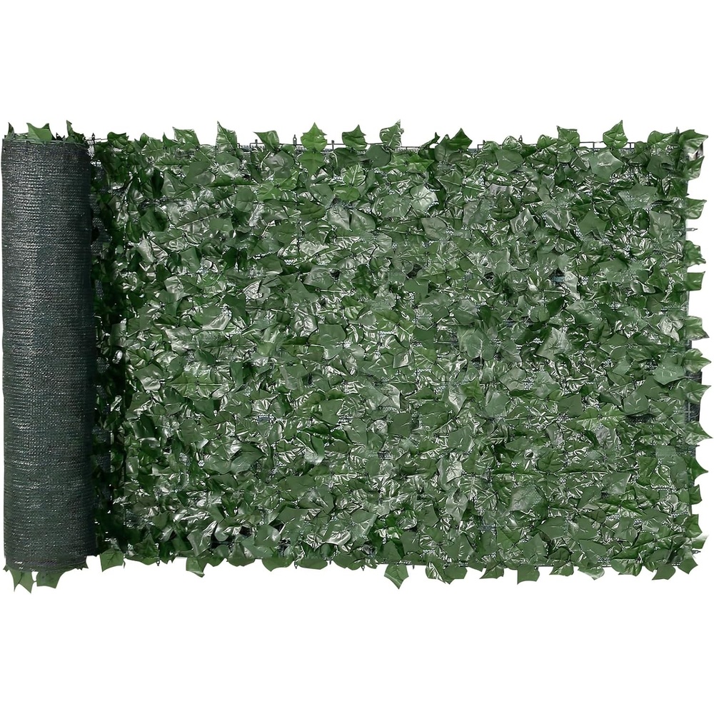 image:imageVEVOR Artificial Ivy Privacy Fence Screen 39 x 98 in Faux Ivy Vine Leaf Hedges Fence Greenery Privacy Fence with Mesh Cloth Backing Green Wall Decoration for Outdoor Garden Yard BalconyIvy with Green Mesh Backing