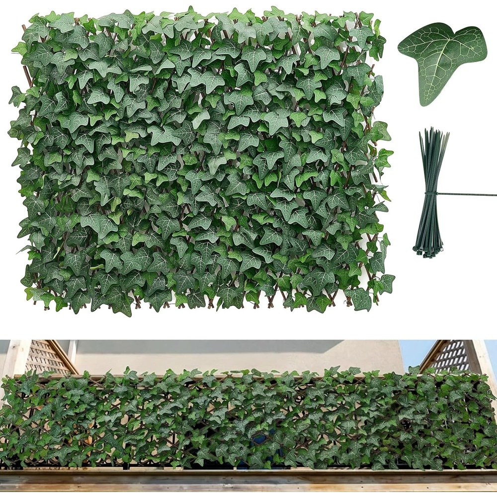 image:imageVEVOR Artificial Ivy Privacy Fence Screen 39 x 98 in Faux Ivy Vine Leaf Hedges Fence Greenery Privacy Fence with Mesh Cloth Backing Green Wall Decoration for Outdoor Garden Yard BalconyMixed Light Green and Dark Green