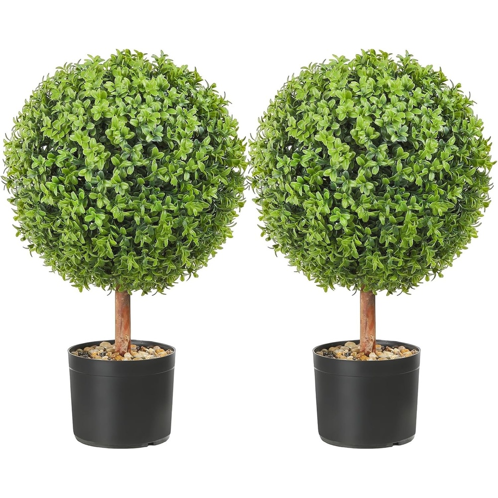 image:imageVEVOR Artificial Topiary BunnyShape Boxwood Ball 2 Set 36 inch Faux Boxwood Plant Balls Fake Silk Tree Look Real Easy Assembly for Decor Front Porch Outdoor Patio Garden Balcony Backyard Indoor1tier