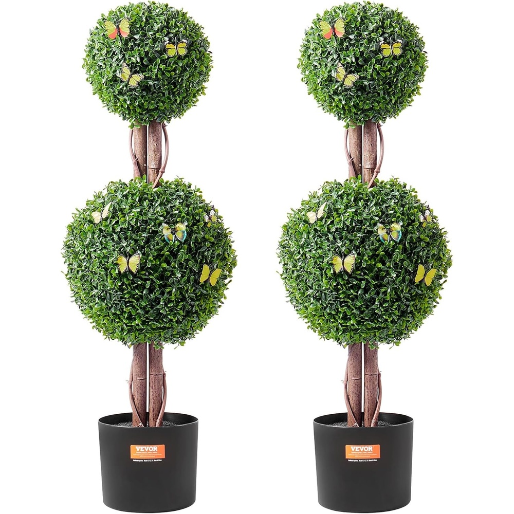 image:imageVEVOR Artificial Topiary BunnyShape Boxwood Ball 2 Set 36 inch Faux Boxwood Plant Balls Fake Silk Tree Look Real Easy Assembly for Decor Front Porch Outdoor Patio Garden Balcony Backyard Indoor2tier
