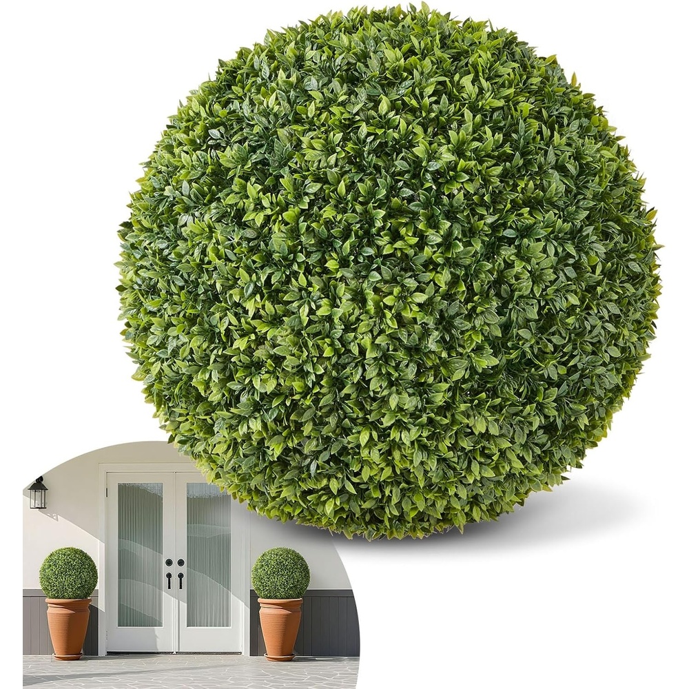 image:imageVEVOR Artificial Topiary Cypress Trees with Ground Spike 16 inch 2 Set Faux Shrubs amp Bushes Potted Plants Fake Silk Tree Look Real for Decor Front Porch Outdoor Indoor Patio Garden Balcony Backyard23inchball