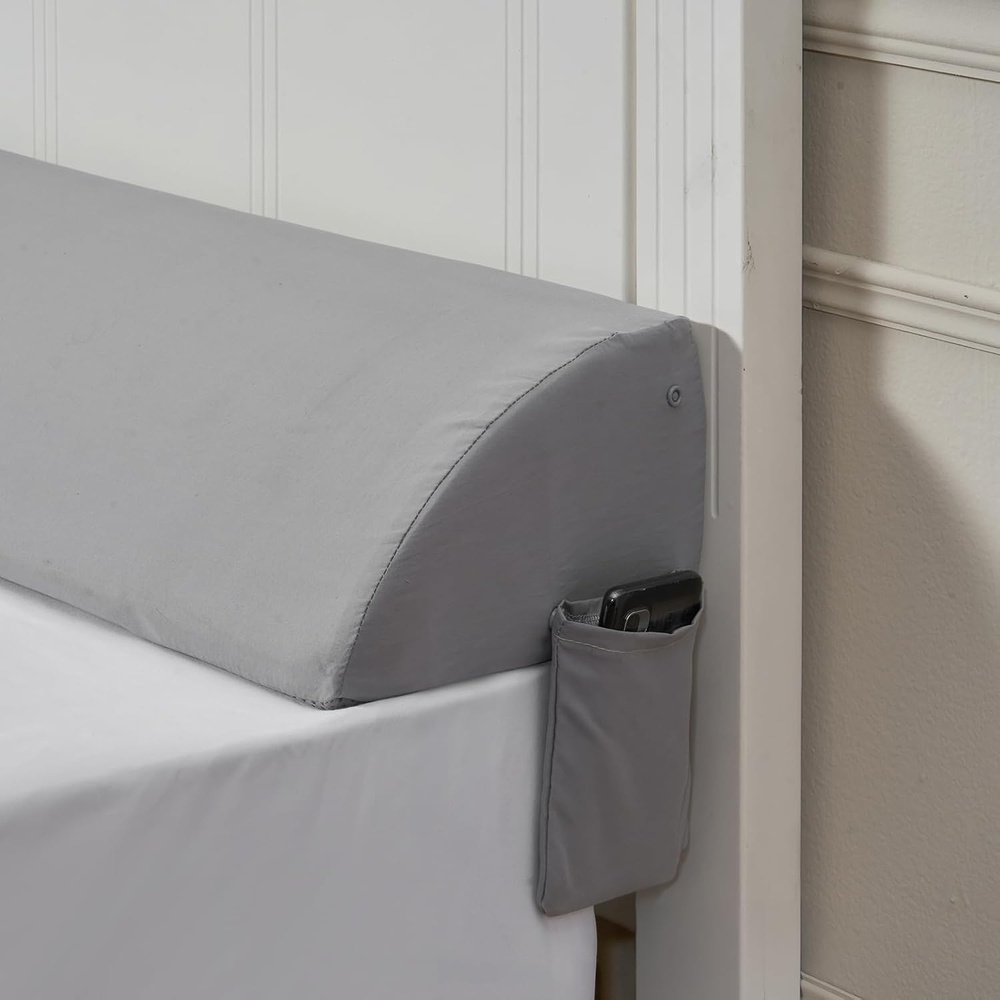 image:imageVEVOR Bed Wedge Pillow for Headboard King Size 76x8x6 Bed Gap Filler Fill 05 Gap Between Headboard and Mattress 25D Foam Mattress Wedge Headboard Pillow with Side Pocket for Backrest Gray