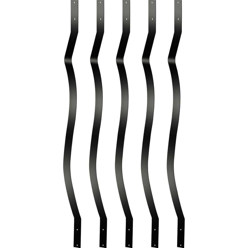image:imageVEVOR Deck Balusters 3225x1 Metal Deck Spindles 51 Pack Staircase Baluster with Screws Aluminum Alloy Deck Railing for Wood and Composite Deck Wave Arc Baluster for Outdoor Stair Deck PorchWavy Aluminum