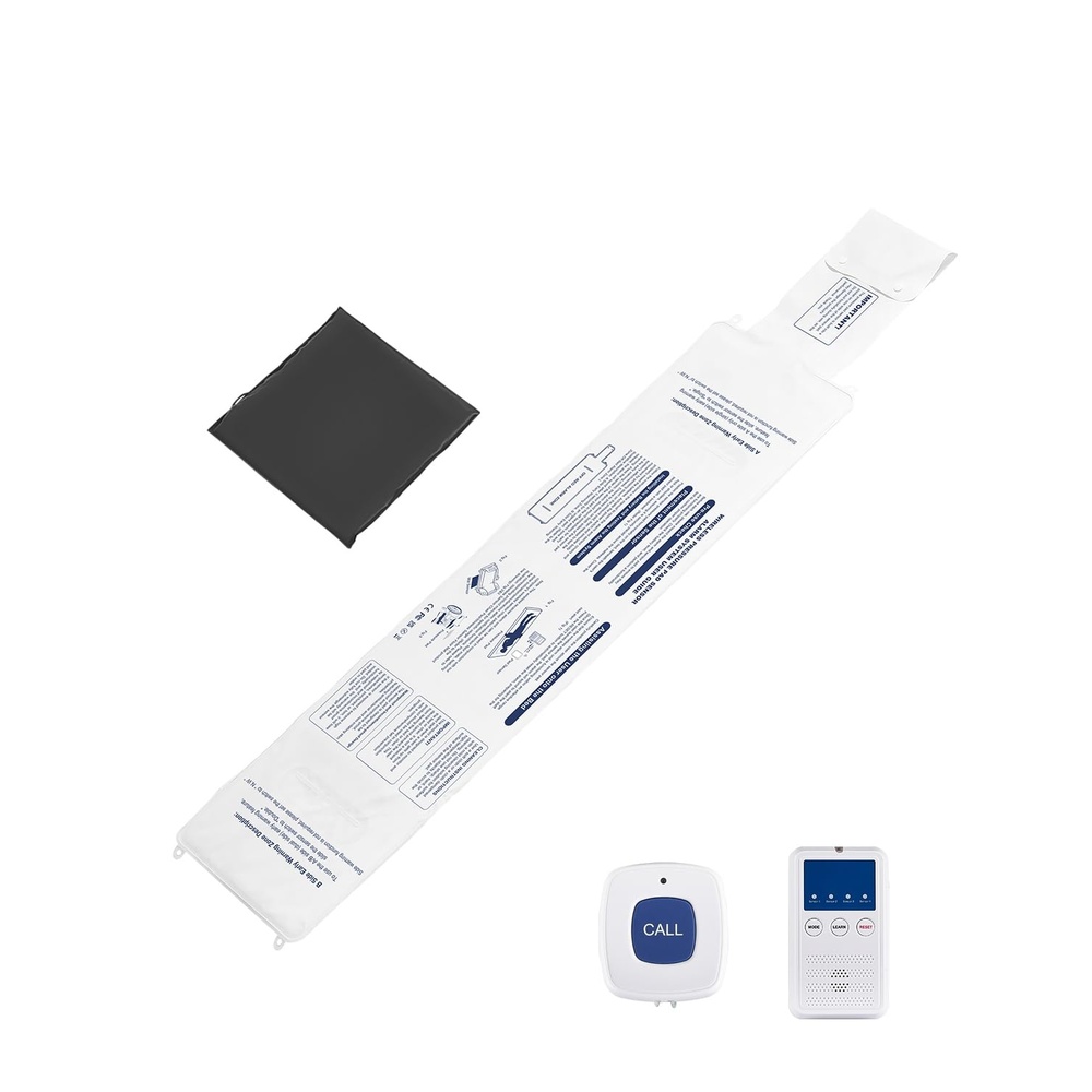 image:imageVEVOR Early Alert Bed Alarm System Wireless Bed and Chair Sensor Pad with Call Button amp Pager PreAlert Safety Bed Alarms and Fall Prevention for Elderly Dementia Patients and Adults