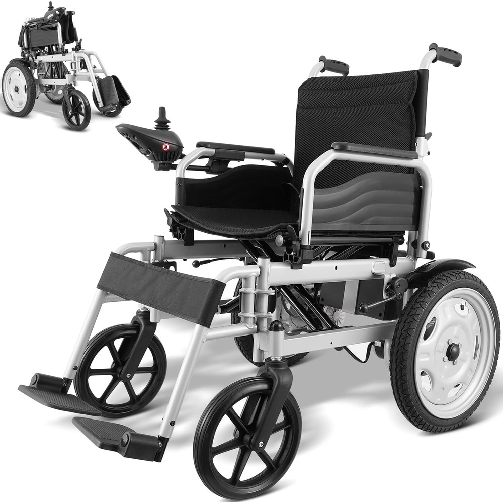 image:imageVEVOR Electric Wheelchair for Adults Seniors 300 lbs Weight Capacity 177 in Width Lightweight Foldable Motorized Power Wheelchairs Long Range All Terrain Aluminum Alloy Chair Adjustable BackrestModel 1