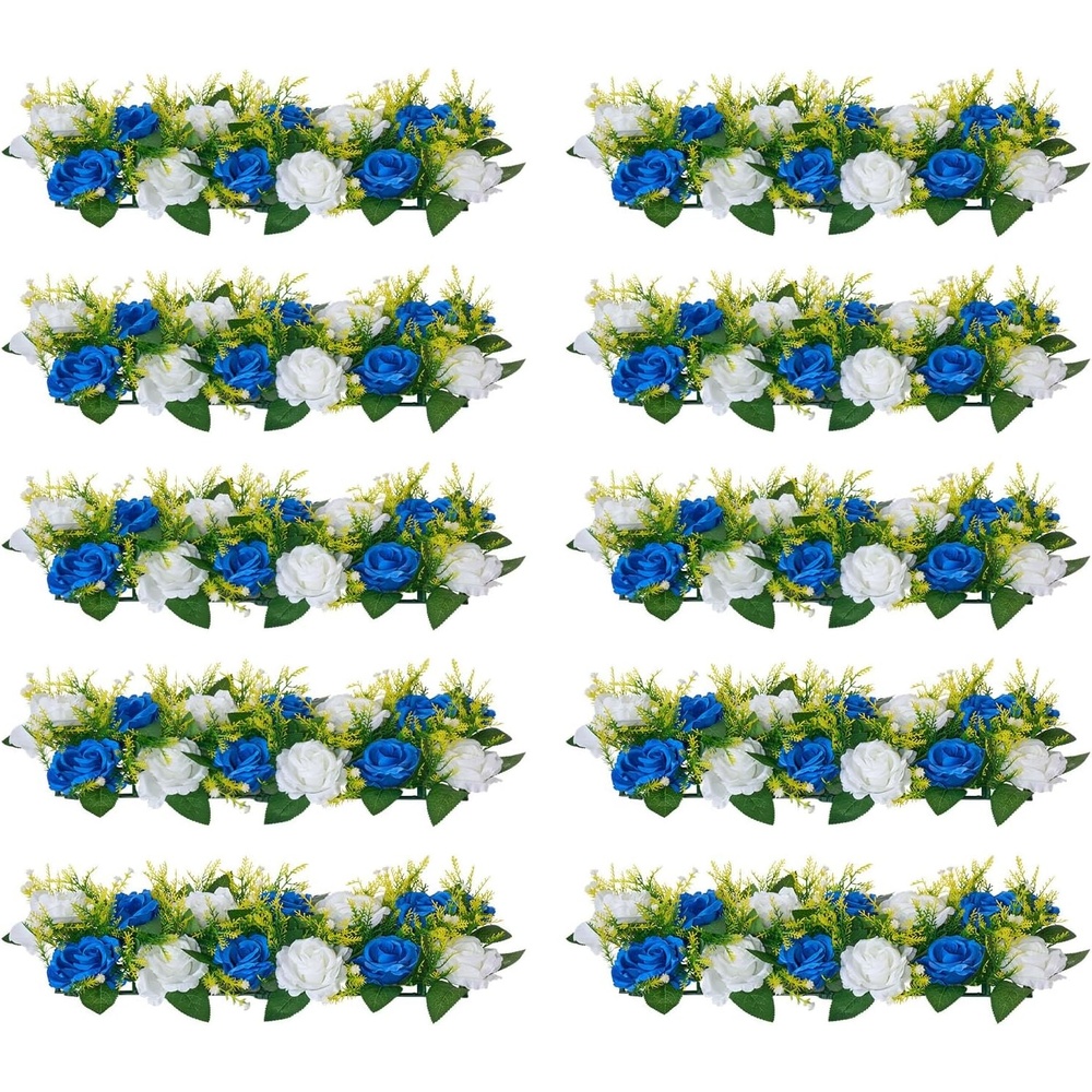 image:imageVEVOR Flower Balls Arrangement Bouquet 10 PCS 95Inch Diameter Artificial Flower Balls Wedding Rose Centerpieces Faux Flowers Arrangements for Wedding Centerpiece Home Table Decorations WhiteStripshaped