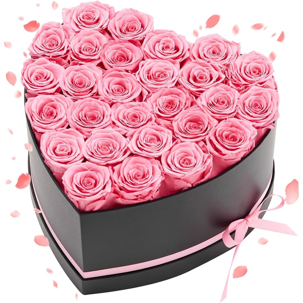 image:imageVEVOR Forever Flowers 100 Preserved Roses in a Heart Shape Box Eternal Flowers Immortal Bouquet Birthday Present for Women Her Wife Mothers Anniversary Valentines DayChristmas RedPink