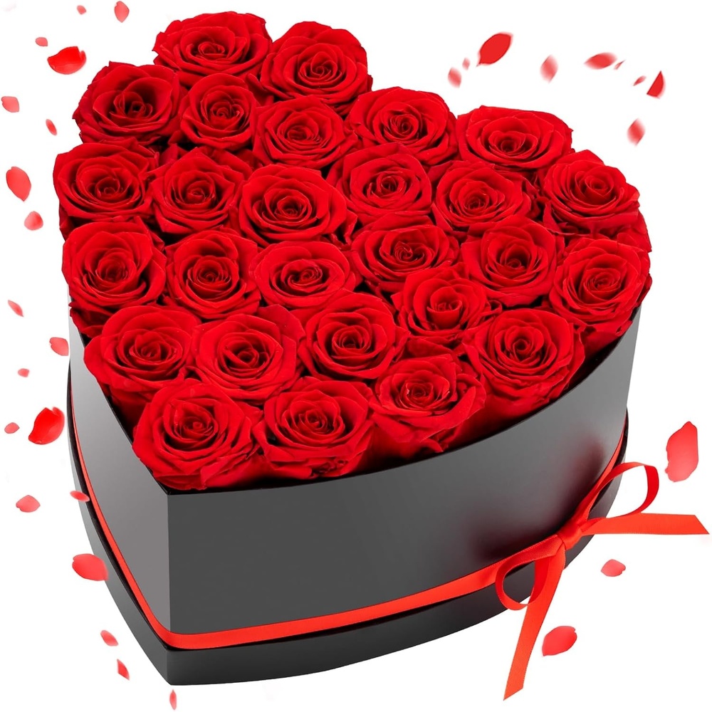image:imageVEVOR Forever Flowers 27 Preserved Roses in a Heart Shape Box Eternal Flowers Immortal Bouquet Birthday Present for Delivery Prime Women Her Wife Mothers Anniversary Valentines DayChristmas Red