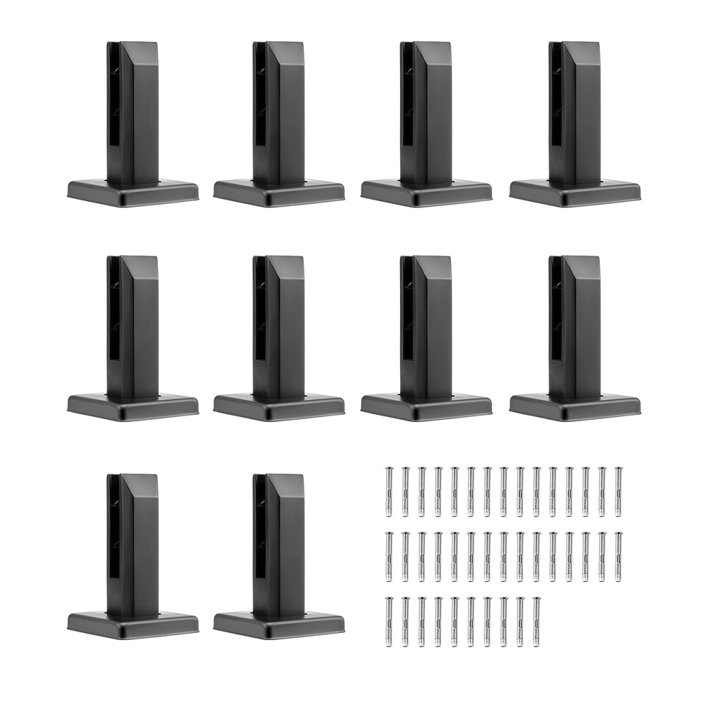 image:imageVEVOR Glass Clamp 10PCS Square Bracket 304 Stainless Steel for 031047 Glass 012 Shelf Bracket for Balcony Garden Deck Stair