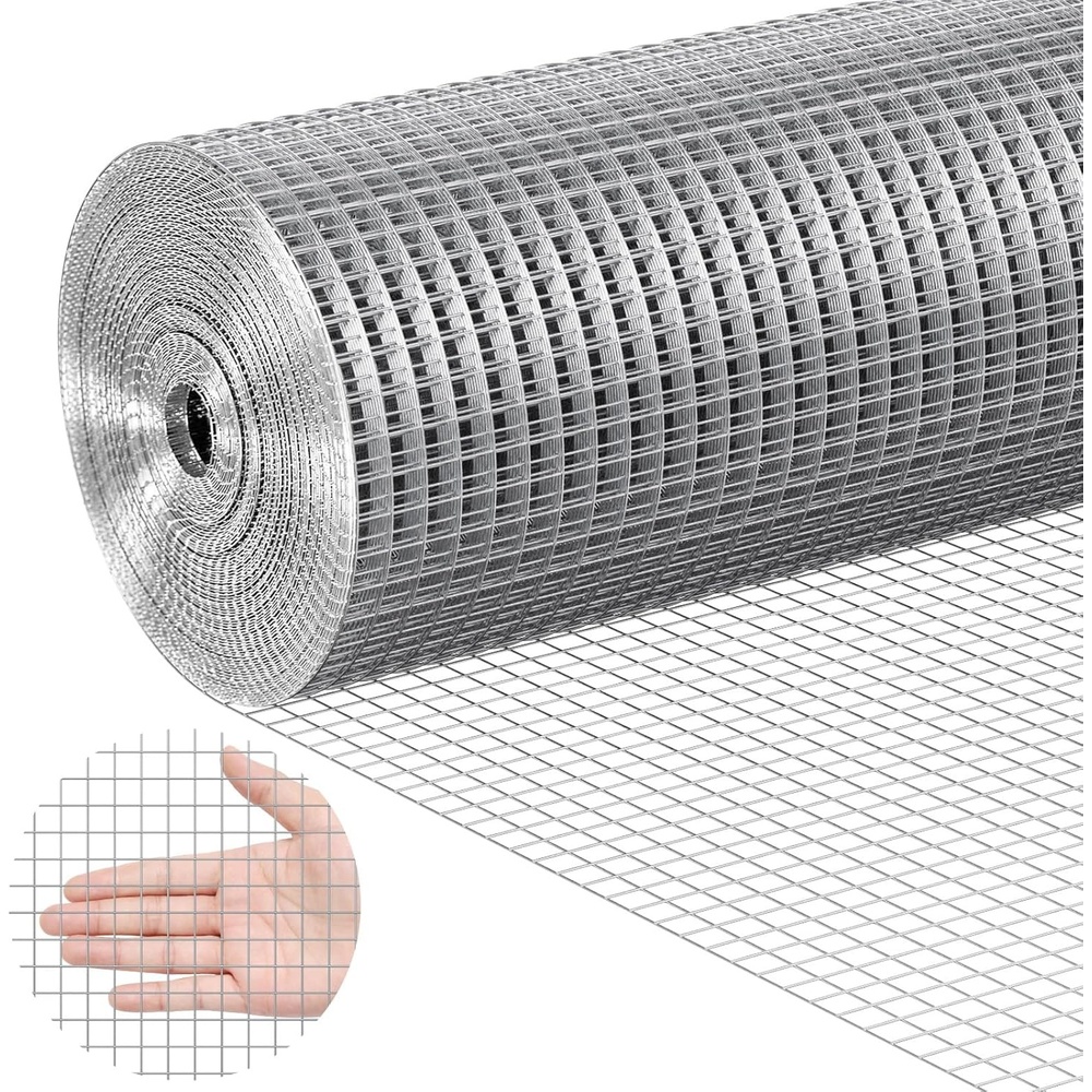 image:imageVEVOR Hardware Cloth 12 inch 48in x 50 ft 19 Gauge Hot Dipped Galvanized Wire Mesh Roll Chicken Wire Fencing Wire Mesh for Rabbit Cages Garden Small Rodents48 x 100